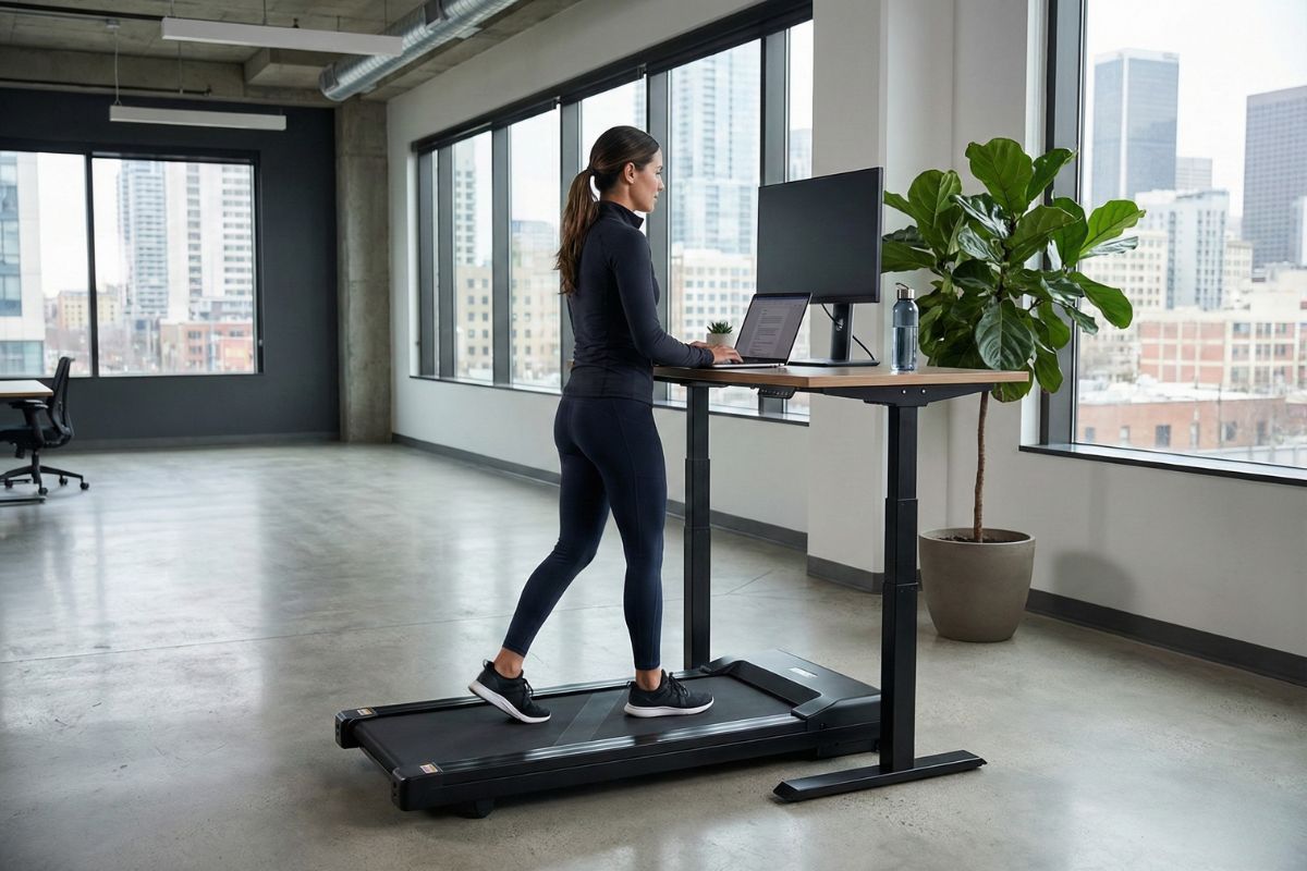 walking pad pod biurko pomaga w odchudzaniu i poprawia zdrowie podczas pracy
